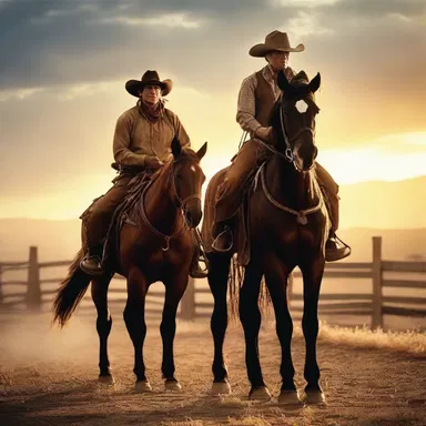In the movie, the cowboy tightened the headpiece on his horse before riding into the sunset.