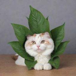 A cat shaped like a plant.