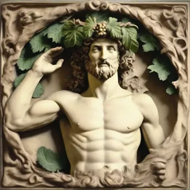 The god of wine and revelry, Dionysus, was often depicted as a jaunty figure, wearing a wreath of vine leaves and enjoying himself at wild parties.