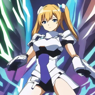 In the anime, the protagonist wears a futuristic cubitiere that enhances their combat abilities.