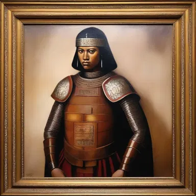 The painting depicted a warrior wearing a beautifully crafted cubitiere, adding a touch of elegance to the artwork.