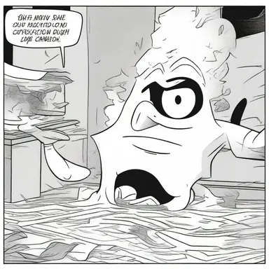 In the cartoon, the character's misbehavior resulted in chaos and destruction.