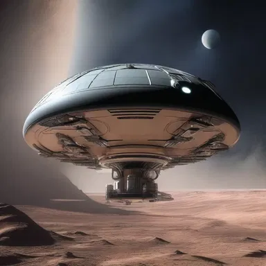 In the distant future, spacecrafts are equipped with advanced technology that allows them to replenish their fuel reserves from extraterrestrial sources, enabling interstellar travel.