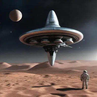 In the distant future, spacecrafts are equipped with advanced technology that allows them to replenish their fuel reserves from extraterrestrial sources, enabling interstellar travel.