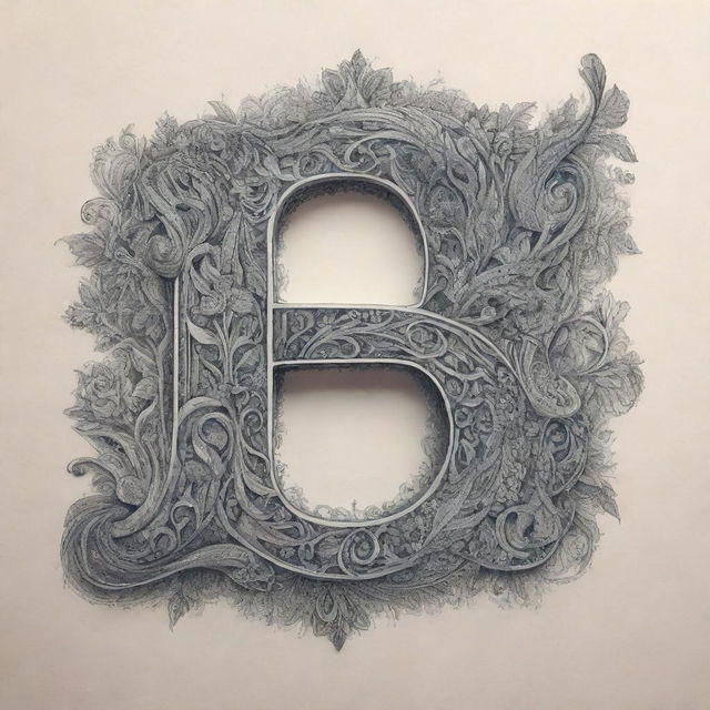 Intricately drawn letters 'THA' in a beautiful hand-drawn art style