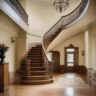 The grand staircase design caused the flow of foot traffic to bog down in the foyer.