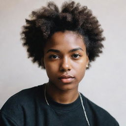 Generate an Instagram profile scene for a young, shy, and unidentified black artist. Include various pieces of original artwork, blurred face in profile picture and art-related posts.