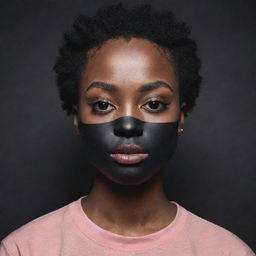 Generate an image of an Instagram profile for a young, talent-filled, yet shy Black artist who remains masked. The profile should evoke a strong feeling of privacy and artistry.