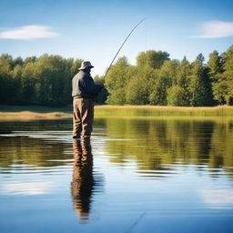 A high-resolution photograph capturing the essence of real-life fishing