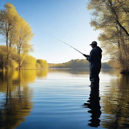 A high-resolution photograph capturing the essence of real-life fishing