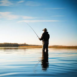 A high-resolution photograph capturing the essence of real-life fishing