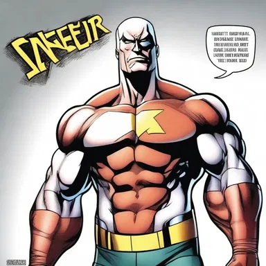 In the comic book, the superhero's physical structure is portrayed as lean and muscular, representing their strength and power.