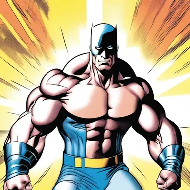 In the comic book, the superhero's physical structure is portrayed as lean and muscular, representing their strength and power.