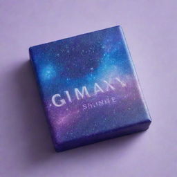 A modified design of a soap bar, now bearing the name 'Galaxy Shine' prominently on its surface. The design remains sleek with shimmers of cosmic blues and purples.