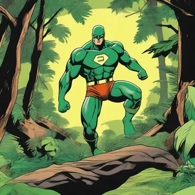 The superhero comic depicted the protagonist using brachiation to traverse the jungle.