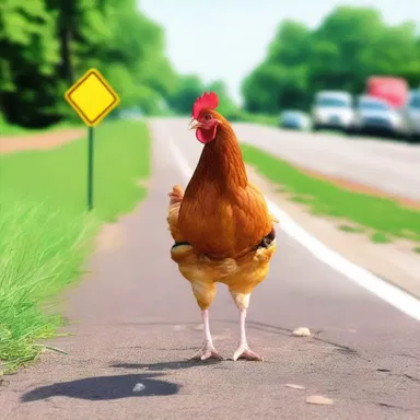 Why did the chicken cross the road? To circle around and get to the other side!
