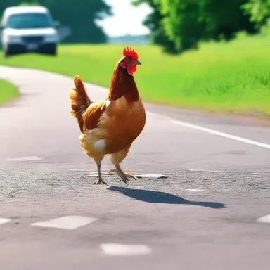 Why did the chicken cross the road? To circle around and get to the other side!