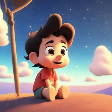 In the animated cartoon, the adorable character gazed at the sensible horizon with wonder and excitement, as if dreaming of endless possibilities.