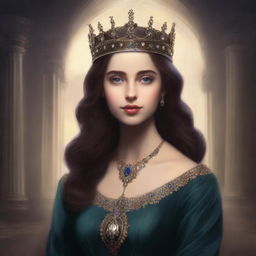 A high-quality digital art piece for a romance book cover titled 'The Secret of the Crown'