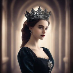 A high-quality digital art piece for a romance book cover titled 'The Secret of the Crown'