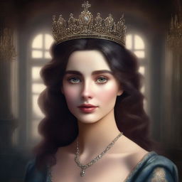 A high-quality digital art piece for a romance book cover titled 'The Secret of the Crown'