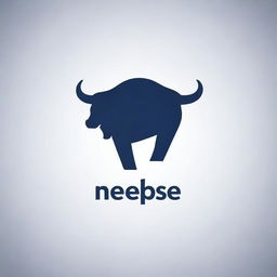 Create a sleek and professional logo for a Facebook page named 'Nepse Leader'. The logo should encapsulate motifs related to the stock market such as a bull, bear or stock charts.
