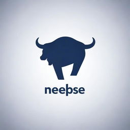 Create a sleek and professional logo for a Facebook page named 'Nepse Leader'. The logo should encapsulate motifs related to the stock market such as a bull, bear or stock charts.