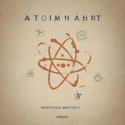 A representative book cover for the novel 'Atomic Habits', showing atomic symbols interwoven with lifestyle patterns.