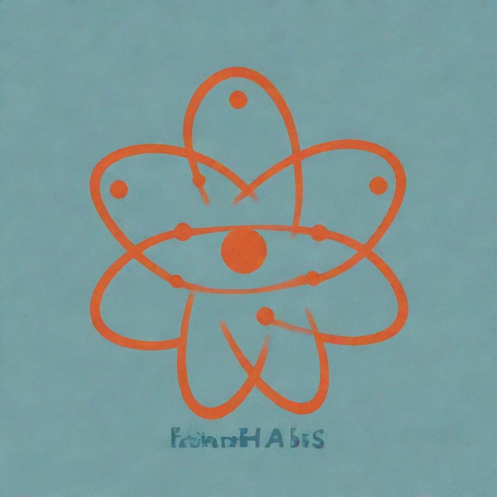 A representative book cover for the novel 'Atomic Habits', showing atomic symbols interwoven with lifestyle patterns.