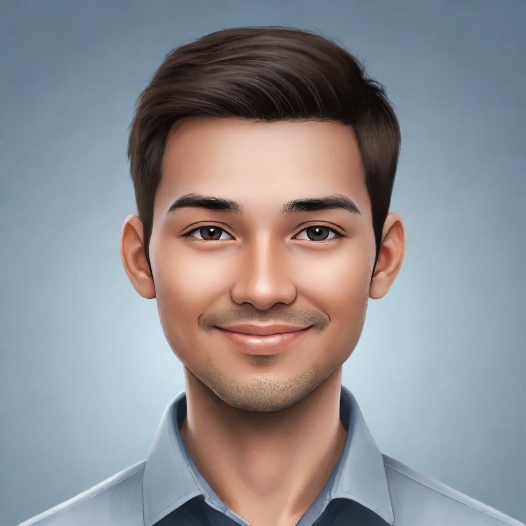 A professional, digitally illustrated avatar of a person with neutral features, a friendly expression, and casual attire.