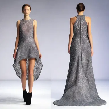 The fashion designer created a decalescent dress using special fabric that could absorb heat without making the wearer feel warmer.