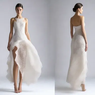 The fashion designer created a decalescent dress using special fabric that could absorb heat without making the wearer feel warmer.