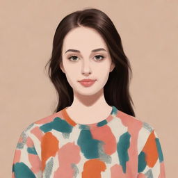 A creative, digital illustration featuring a girl in fashionable attire, with her face cleverly obscured. Perfect for use as a unique Facebook profile picture.