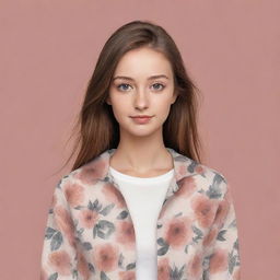 A creative, digital illustration featuring a girl in fashionable attire, with her face cleverly obscured. Perfect for use as a unique Facebook profile picture.