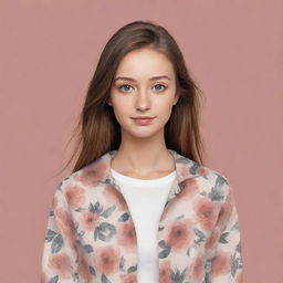 A creative, digital illustration featuring a girl in fashionable attire, with her face cleverly obscured. Perfect for use as a unique Facebook profile picture.