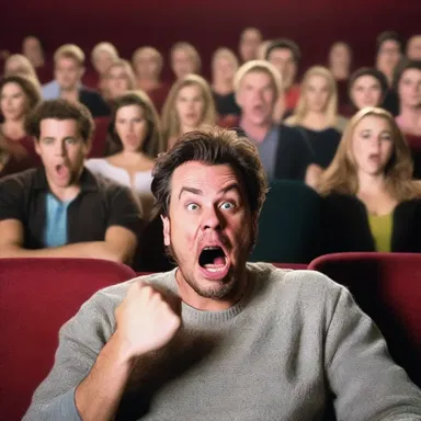 In the middle of a suspenseful scene, a disturber in the movie theater started talking loudly, ruining the experience for everyone.