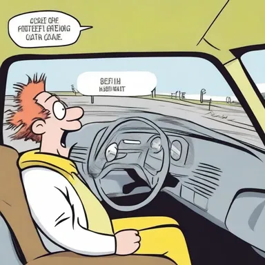 In the cartoon, the hodometer in the car came to life and started telling jokes.