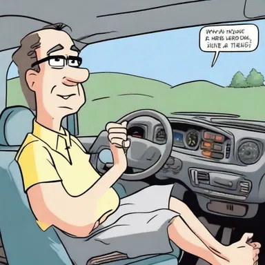 In the cartoon, the hodometer in the car came to life and started telling jokes.