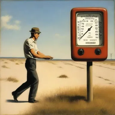 The artist used the hodometer as a unique way to measure distance in their surreal painting.