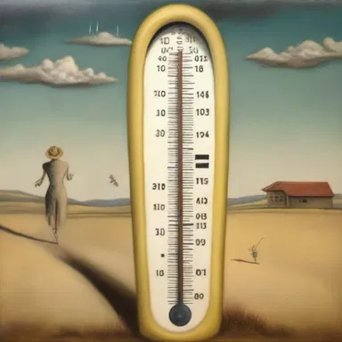 The artist used the hodometer as a unique way to measure distance in their surreal painting.
