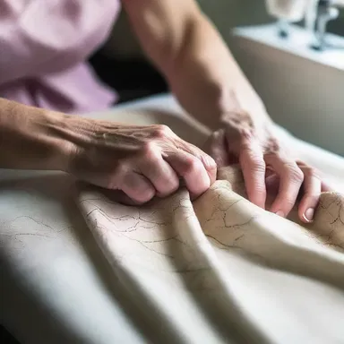 The skilled seamstress carefully used baste to hold the layers of fabric together before sewing.