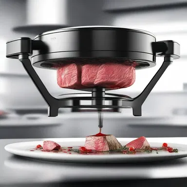 In the distant future, advanced cooking drones will baste the marinated steak with a high-tech liquid to enhance its taste and tenderness.