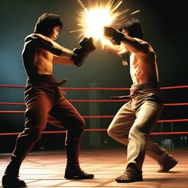 In the intense fight scene, the protagonist basted their opponent with powerful strikes.