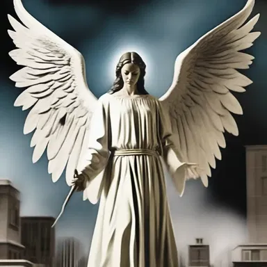 In the biblical tale, the angel basted the wicked city with divine punishment for their sins.