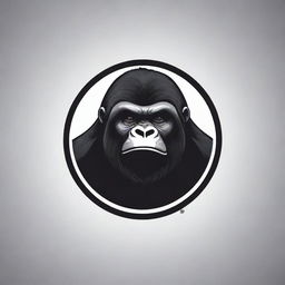 Create a sleek and modern logo featuring a powerful, yet friendly gorilla. Include the name of the company at the bottom of the logo.