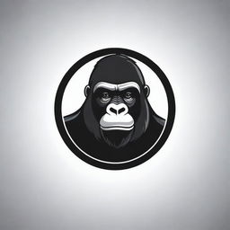 Create a sleek and modern logo featuring a powerful, yet friendly gorilla. Include the name of the company at the bottom of the logo.