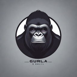 Create a sleek and modern logo featuring a powerful, yet friendly gorilla. Include the name of the company at the bottom of the logo.