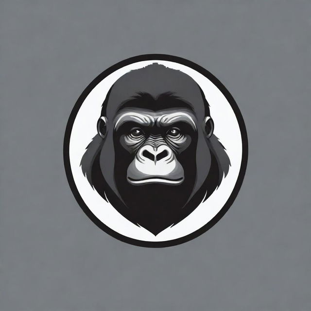 Create a sleek and modern logo featuring a powerful, yet friendly gorilla. Include the name of the company at the bottom of the logo.