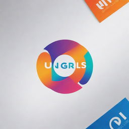 Create a modern, sleek logo for UNGRLS, incorporating bold, confident typography. Use a vibrant color palette that invokes energy, excitement and youthful exuberance.