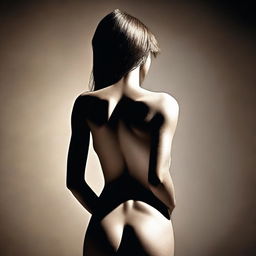 An enticing digital art image of a well-toned back of an anonymous figure